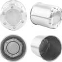 4Pcs 4.25 inch Wheel Center Caps Aluminum Push Through Trailer Caps Fit 4.25" Center Bore Truck RV SUV Wheels Rims, Silver Hub Covers, 4.69" Tall