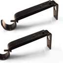 Curtain Rod Brackets Heavy Duty Drapery Hardware Adjustable Rod Holders for 7/8 or 1 Inch Rods, Set of 3 (Bronze, fits rods up to 1 inch)
