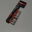 Egofine 12pcs 1/4 Inch Mini Ratchet Socket Wrench Set, Drive Socket Set with 10 Sockets (4-13mm) and 2 Way Quick Released Ratchet Handle and Extension Bar