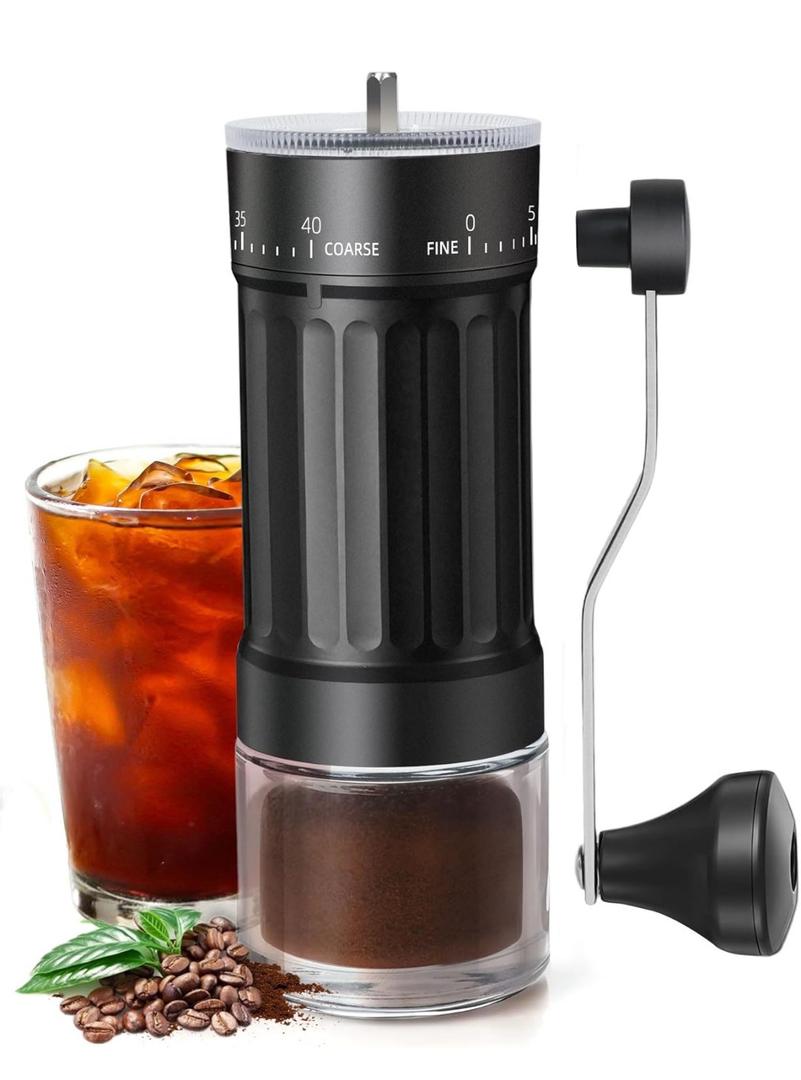 Manual Coffee Grinder With Ceramics Burr For Espresso,French Press,40 Adjustable Settings,Portable Hand Coffee Bean Mill For Home Use and Camping Travel,Coffee Bean Grinders With Hand Crank