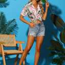 LILYCHIC Women's Hawaiian Shirts Coconut Button Summer Soft Button Down Shirts Short Sleeve (XXL)