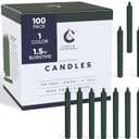 Candle Charisma 100 Green Spell Candles - 4" Unscented Paraffin Chime Candles, Smokeless & Dripless, Colored Candles, 1.5 Hours Burn Time 0.4" Thick Taper Candles for Rituals, Witchcraft and Parties