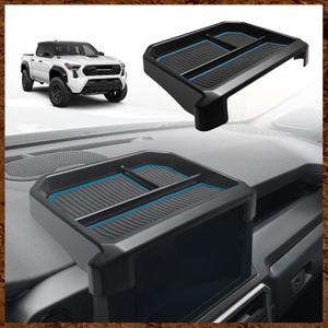 Muslogy Dashboard Storage Box Compatible with 2024 Tacoma Accessories Center Console Organizer w/ 8-inch Screen for 24Tacoma SR SR5 TRD PreRunner TRD Sport Off-Road Pro Trailhunter (Blue)