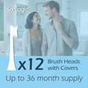 Replacement Brush Heads Sensitive Compatible with Philips Sonicare Toothbrush 1100 6500, Soft Toothbrush Heads for Sensitive Teeth Care, Standard, White - 12 Pack with Toothbrush Cover