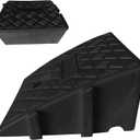 Heavy Duty Threshold Ramp, Portable Light Curb Ramp Driveway for Caravan Car Mobility, 9.84x 10.62x5.11 Inch Notch ramps for Driveway, Sidewalk, Scooter, Motorcycle (Medium, Black)