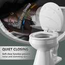 Round Toilet Seat Angol Shiold Quiet-Close Molded Wood Toilet Seat with Non-Slip Adjustable Hinges, Anti-Pinch Bumpers, Easy Install & CleanWhite, Round 16.5''