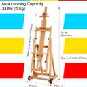 MEEDEN Versatile Studio H-Frame Easel - All Media Adjustable Beech Wood Studio Easel, Painting Floor Easel Stand, Movable and Tilting Flat, Holds Canvas Art up to 77", 77 in / 196 cm