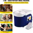 VEVOR 11in Pottery Wheel for Adults Beginners, 350W Electric Forming Machine with Detachable Basin Foot Pedal 0-300RPM Adjustable Speed, Craft DIY Clay Tool, Gifts for Kids for Kids/Teens/Adults