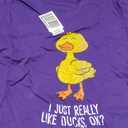 I Just Really Like Ducks Funny Rubber Duck Lover T-Shirt Size Large