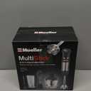 Mueller Multistick 5-in-1 Immersion Blender Handheld, 12 Speed Hand Mixer - Turbo Boost, Heaviest Duty Copper Motor, Titanium Blades Hand Blender, Milk Frother Wand, Whisk, Beaker, Chopper, Grey (Gray)