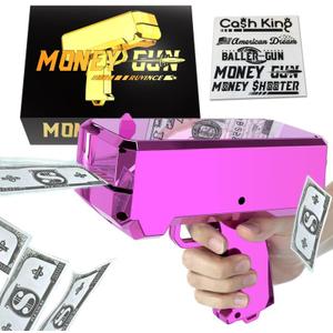 Money Gun Shooter  RUVINCE Money Gun for Movies That Look Real, Prop Gun Make it Rain, Handheld Cash Gun for Game Movies Party (Pink)