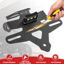 Motorcycle License Plate Bracket for Street Triple 765 R 765 RS 2020 2021 2022 2023 2024 2025 2026, Fender Eliminator With LED Light, Motorcycle Tail Tidy License Plate Holder Mount