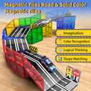 Magnetic Tiles - Road Set, Magnetic Building Blocks, Preschool Montessori Toys Gift for 3+ Year Old Boys and Girls, Sensory Christmas Toys for Kids Aged 3-5 and 4-8, Ideas for Toddler with Autism