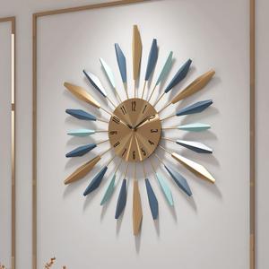 YISITEONE 28 Inch Large Wall Clock Metal Decorative, Mid Century Silent Non-Ticking Big Clocks, Modern Home Decorations for Living Room,Bedroom,Dining Room,Office