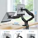 HUANUO FlowLift™ Dual Monitor Stand, Fully Adjustable Gaming Monitor Desk Mount for 13–32″ Computer Screens, Full Motion VESA 75x75/100x100 with C-Clamp & Grommet Base, Each Arm Holds 4.4 to 19.8 lbs