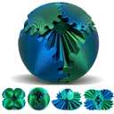Gear Sphere, 3D Printed Gearsphere - The Steampunk Whirling Wonder Fidget Gear Ball, Gearsphere Cube Fidget Toy for Office and Home, Stress Relief Cool Stuff Toys Gift for 3+ Kids Adult (Green)
