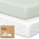 KeaBabies 2-Pack Baby Crib Sheets for Boys, Girls - 52x28 Viscose Derived from Bamboo Toddler Bed Sheets Neutral, Fitted Crib Mattress Cover for Standard Baby Bedding, Soft & Cozy (Wildflowers)