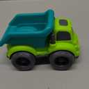 Toddler Car Toys for 1-3 Year Old, BPA Free, Phthalates Free, PVC, Dump Truck, Mixer Cement, Easter Christmas Birthday Gifts for 2 3 4 Year Boy Girl. Dishwasher Safe, Recycled Plastic (A-green and Yellow)