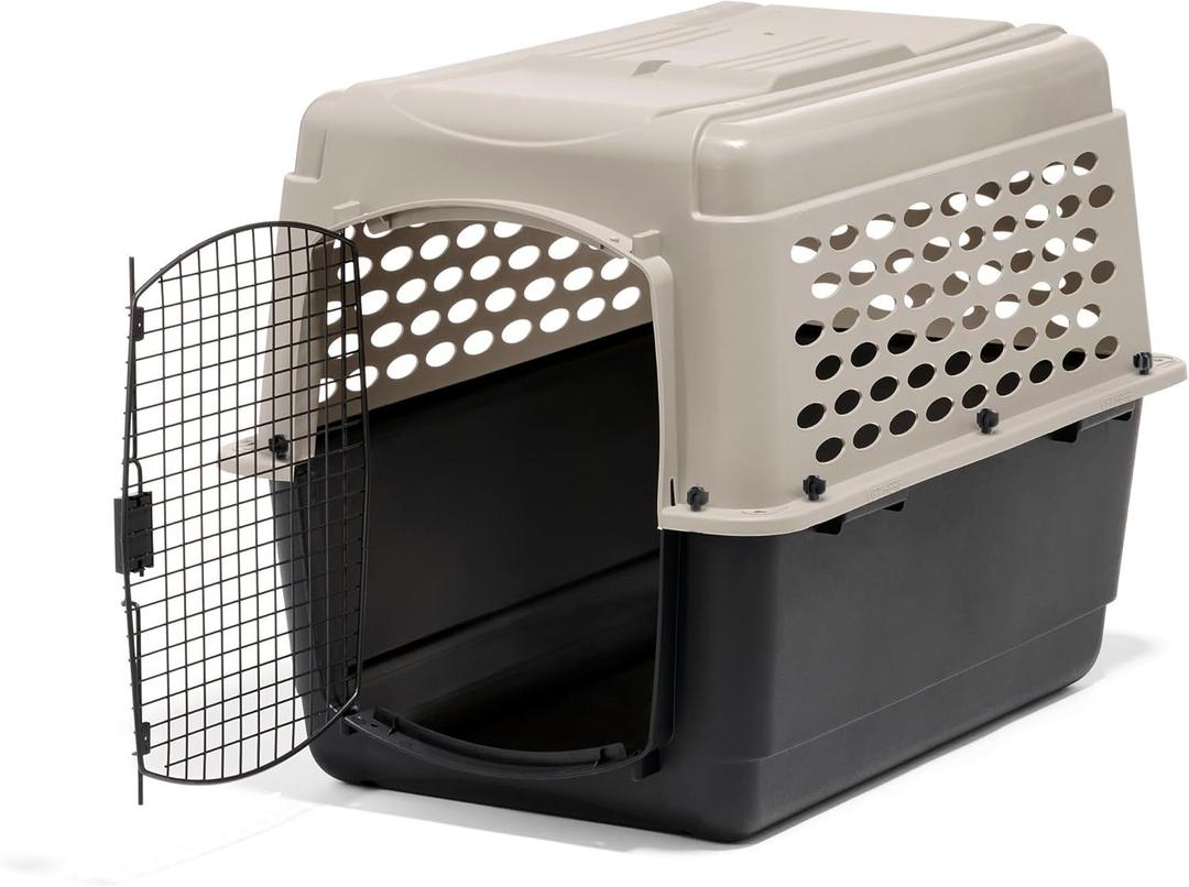 Petmate Vari Dog Kennel - Portable Dog Carriers & Crates for Large Dogs, Airline-Friendly, Durable Plastic, Pet Carrier For Home and Travel, 36 Inches, Taupe and Black (36.0"L x 25.0"W x 27.0"H)