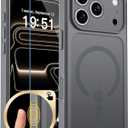 Magnetic for iPhone 17 Pro Max Case, Upgraded [Camera Control Button] [Full Camera Protection] [with 1 Screen Protector] Translucent Matte Shockproof Protective Phone Cover, Gray