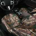 TOYOUN Camo Universal Front Car Seat Covers Waterproof Highback Bucket Seat Covers Green Forest Camouflage Print-Fit Most Cars, Trucks, SUVS, Vans 2 PCS Auto Seat Covers Car Seat Protector