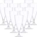 Cq acrylic 12 Pack Champagne Flute with Outer Cup 5 Stemless Clear Plastic champagne flutes,Shatterproof,Reusable,BPA-free,Ideal for Home Bar, Special Occasions
