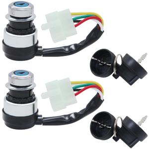 2 PCS 5 Wire 5 Pin Ignition Key Switch Replacement Fit for 50cc 70cc 90cc 110cc 125cc 150cc 200cc 250cc Go Kart Dune Buggy ATV.