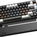 YUNZII AL80 Wireless Mechanical Keyboard,Full Aluminum CNC, Smart LCD Display,Hot Swappable Gasket Mount 75% Layout with Knob,BT/2.4G/USB-C,QMK/VIA Support for Win/Mac (Black, Gateron Zero Switch)