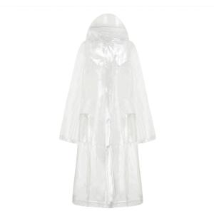 Women Poncho with Hood Ladies Waterproof Long Transparent Raincoat Adults Outdoor Rain Coat (Size: X-Large)
