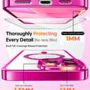 Meifigno Designed for iPhone 16 Pro Max Case 6.9", [Glitter Card & Wrist Strap] [Compatible with MagSafe] [2X Screen Protectors] Surround Raised Lens Protection Designed for 16 ProMax Case, Hot Pink