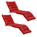 Kigley 2 Pcs Chaise Lounge Cushions 75 x 22 x 5 Inches Soft Lounge Chair Cushion Spring/Summer Seasonal Replacement for Outdoor Indoor Home Office (Red)