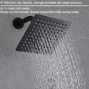 2 Handles Shower Faucet Set, Two Handle Shower with 8'' Stainless Steel Shower Head Combo Set, Single Function Shower Trim Kit with Rough-in Valve, Matte Black