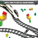 MANNIDOO Classic City Train Tracks, 54 Pieces Railroad Track with 32 Curved, 20 Straight and 2 Switch Train Tracks, Train Expansion Accessories Compatible with All Major Train Tracks