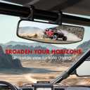BETOOLL 16.5" Wide Rear View Race Mirror Convex Mirror with 1.75"-2 Clamp for UTV Compatible with Yamaha,Polaris,Kawasaki MULE
