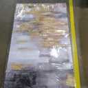 YJYart Abstract Canvas Wall Art with Gold Foil Modern Black Oil Paintings Graffiti Wall Art for Living Room Bedroom Kitchen Office Wall Decorations 30" x 60" (Grey)