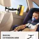 Lamicall Car Headrest Tablet Holder - [3 in 1 Extension Arm] Adjustable Tablet Car Mount for Back Seat, Road Trip Essentials for Kids, for 4.7-11" Device Like iPad Pro, Air, Mini, Galaxy, Fire, Black