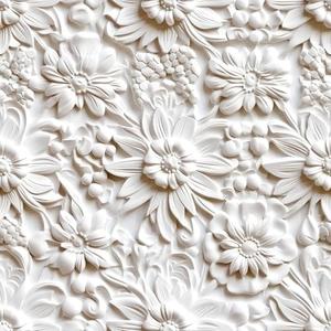 FunStick Off White 3D Floral Wallpaper Peel and Stick Embossed Flower Wallpaper for Bedroom Removable White Contact Paper Peel and Stick Wall Paper Decor for Bathroom Walls Cabinets Ceiling 17.5"x118"