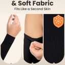 KEMFORD Compression Lymphedema Arm Sleeves for Women 15-20 mmHg, Silicone Grip, 1 Pair, Black, XL Medical Full Arm Support for Swelling, Circulation & Edema (Black, XL)