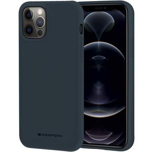 GOOSPERY Soft Feeling Jelly Case for iPhone 12 Pro Max (6.7 inches) Silky Slim Bumper Cover - Midnight Blue