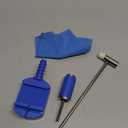Watch Link Removal Kit, Watch Repair Kit Repair Tools & Kits, Watch Band Adjustment Strap Pin Removal Tool Kit, Watch Chain Sizing Bracelet Adjuster Resizing Tool with Pins, Spring Bar Tool, Hammer (Blue)