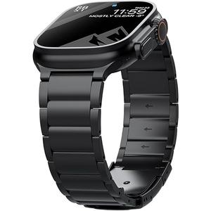 Titanium Metal Band Compatible with Apple Watch Band 49mm 46mm 45mm 44mm for Men, DLC Scratch Resistant All Adjustable Band for Apple Watch Ultra/Ultra 2/Series 10/9/8/7/6/5/4 