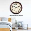 HYLANDA Wall Clock, Bronze Silent Non Ticking Classic Battery Operated Clocks, Decorative for Living Room, Bedrooms, Kitchen, Office (16 inch)