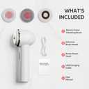 Electric Facial Cleansing Brush, Rechargeable Waterproof Dual Rotating Face Scrubber with 3 Interchangeable Heads, Soft Silicone Face Brush, White