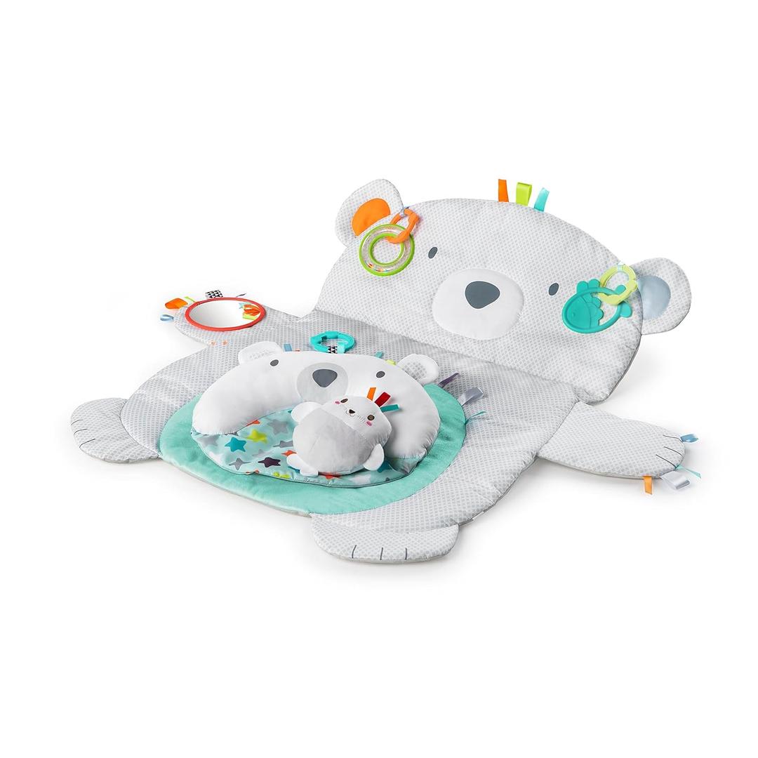 Bright Starts Tummy Time Prop & Play Baby Activity Mat with Support Pillow & Taggies - Polar Bear 35 x 29.5 in., Newborn and up