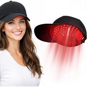 LLLT Laser Hair Growth Cap, 650nm Red Light Therapy Cap, Black