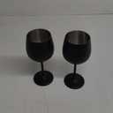 K&K Home Black Matte Stainless Steel Unbreakable Black Wine Glasses - 18 oz - Set of 2 Colored, Stemmed Metal Wine Glasses Perfect for Outdoors, Weddings, and Parties