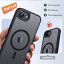 FNTCASE for iPhone 17e Case: iPhone 16e Phone Case [Compatible with Magsafe] Translucent Matte Cases with [Screen Protector] Military Grade Shockproof Protective Phone Cover - Black