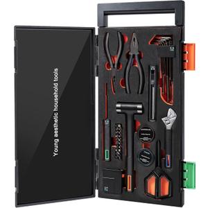 Piece Tool Set for Home, Portable Hand Tools Set Plating Processes Basic Repair Starting Toolbox with Storage Case for Office Car College Repairs Gift (39-Piece)