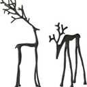 Black Reindeer Christmas Decor, Style Modern Aluminum Alloy Xmas Figurines, Elegant Indoor Holiday Decoration, Table Centerpieces for Mantel Living Room Bedroom Office(A+B)