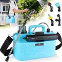 1.3 Gallon Battery Powered Garden Sprayer, 3.7V Electric Pump with 6 Spray Modes, 4 Nozzles, USB Rechargeable Handle, Retractable Wand & Adjustable Strap for Lawn Weed Care